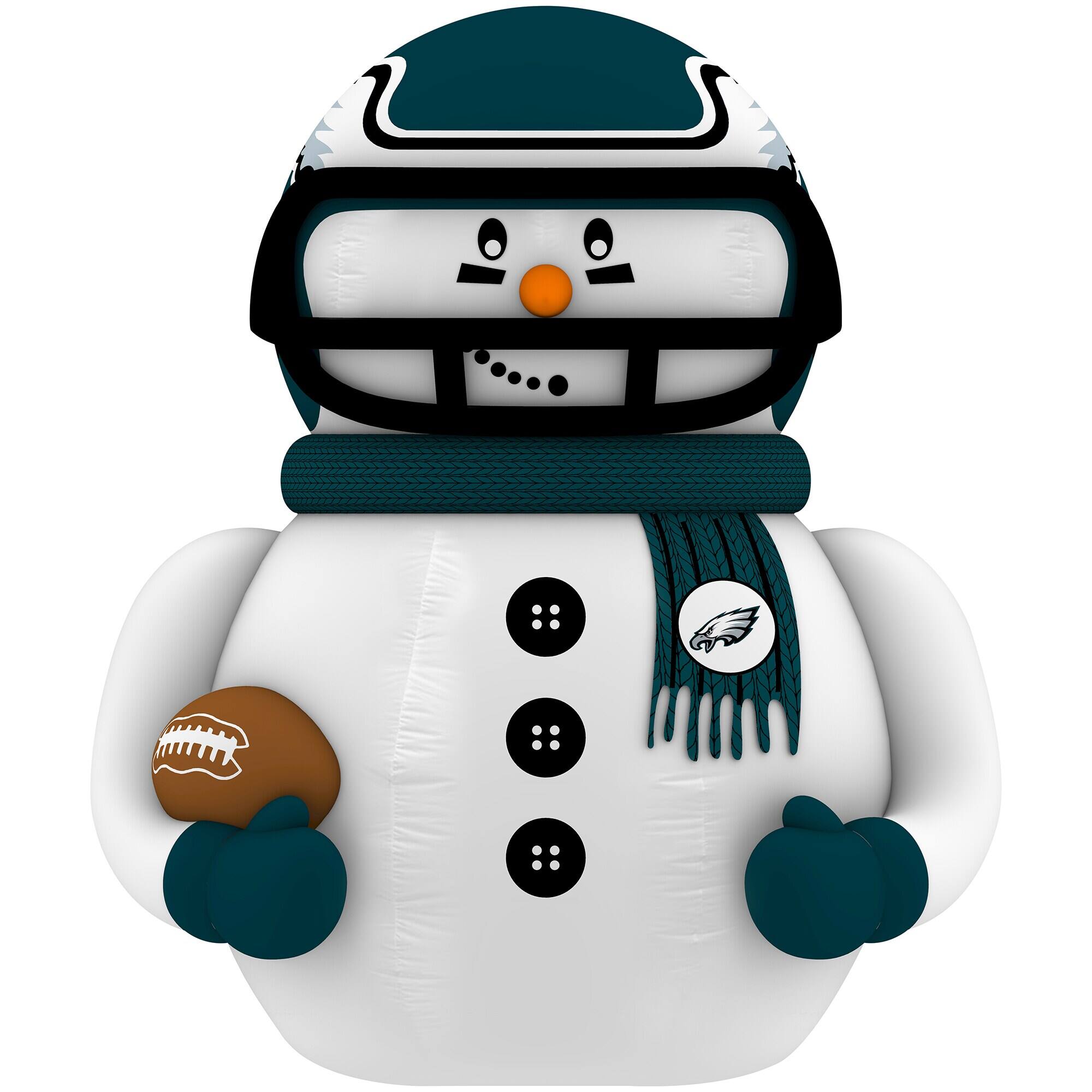 Front. Sporticulture - Philadelphia Eagles 7' Inflatable Snowman Player - Green.