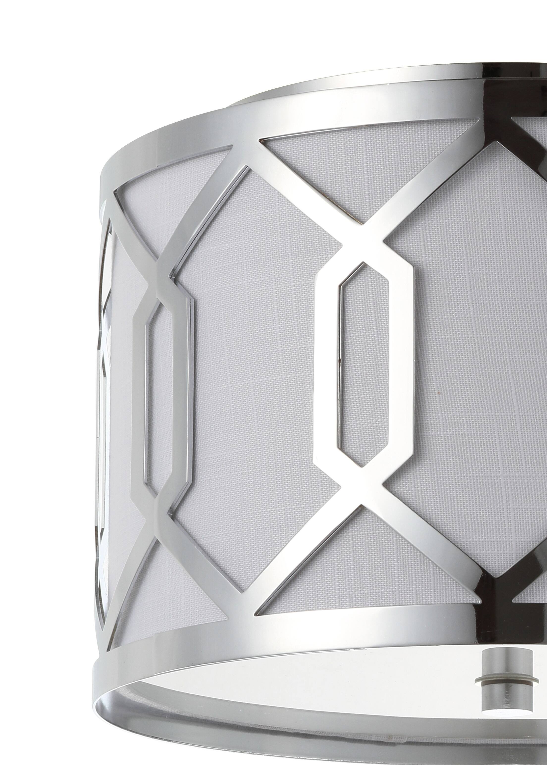 Alt View 4. Jonathan Y - Hex 2-Light 12.5" Metal LED Flush Mount, Chrome - Chrome.