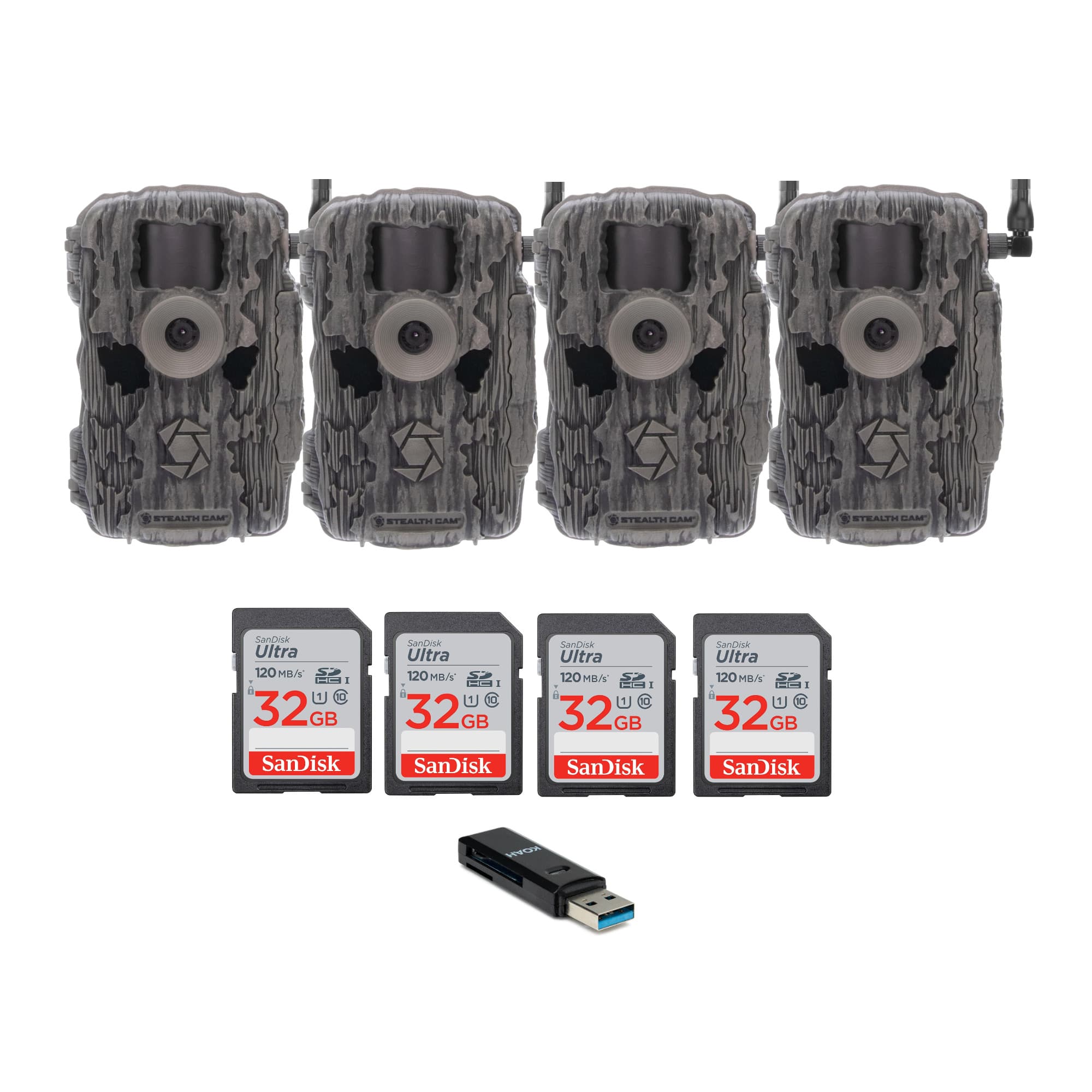 Muddy - Stealth Cam Fusion X-Pro 36MP 720P Cellular Dual Sim Trail Camera 4-Pack Bundle price history on PriceWatchPro