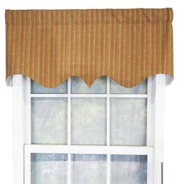 RLF Home - Serrated Window Treatment Regal Valance 3" rod pocket 50" x 17" Aloe - Aloe green