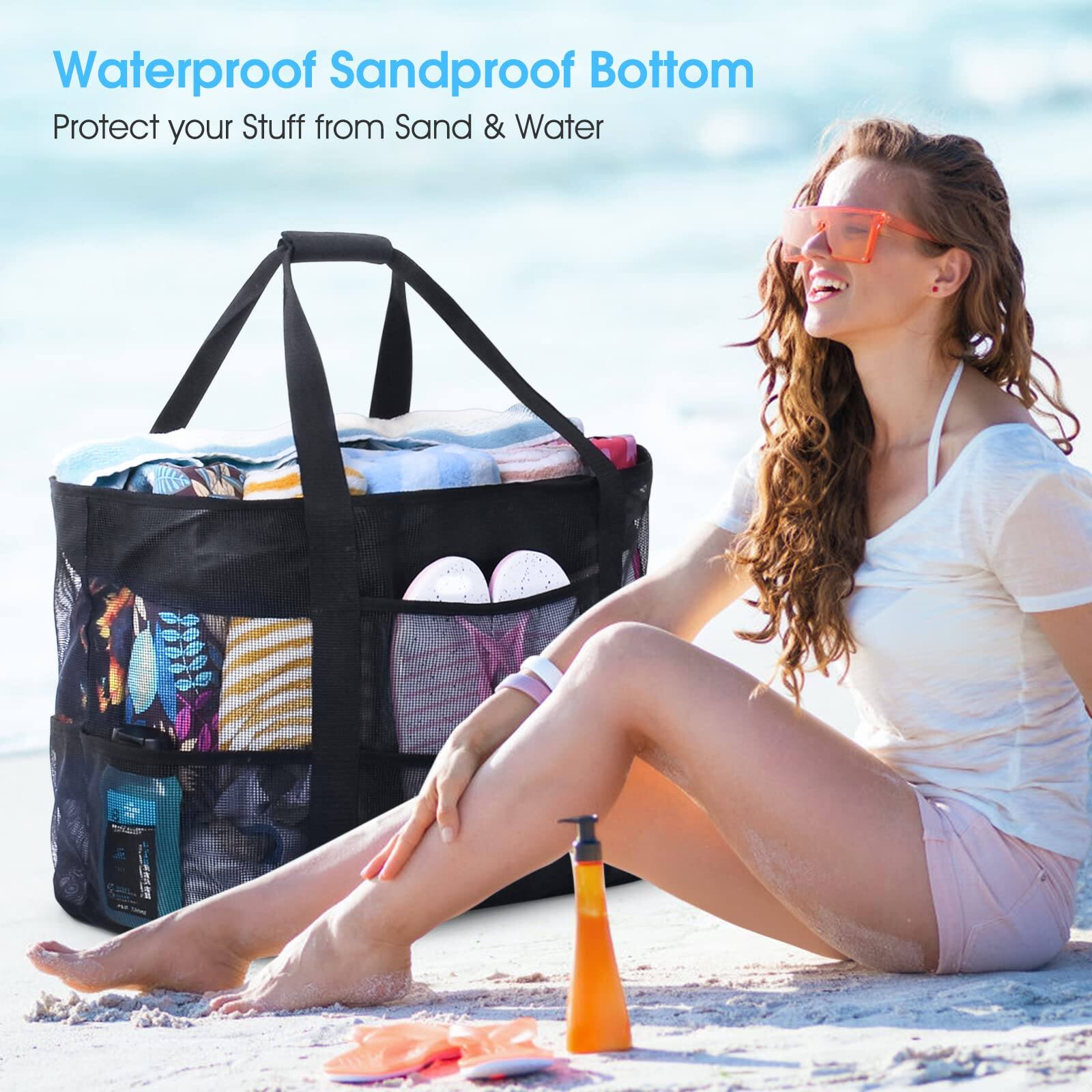 Waterproof Sandproof Bottom  
Protect your Stuff from Sand & Water