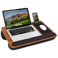 LapGear - Home Office Pro Lap Desk (Fits up to 15" Laptop) - Espresso Woodgrain - Front_Zoom
