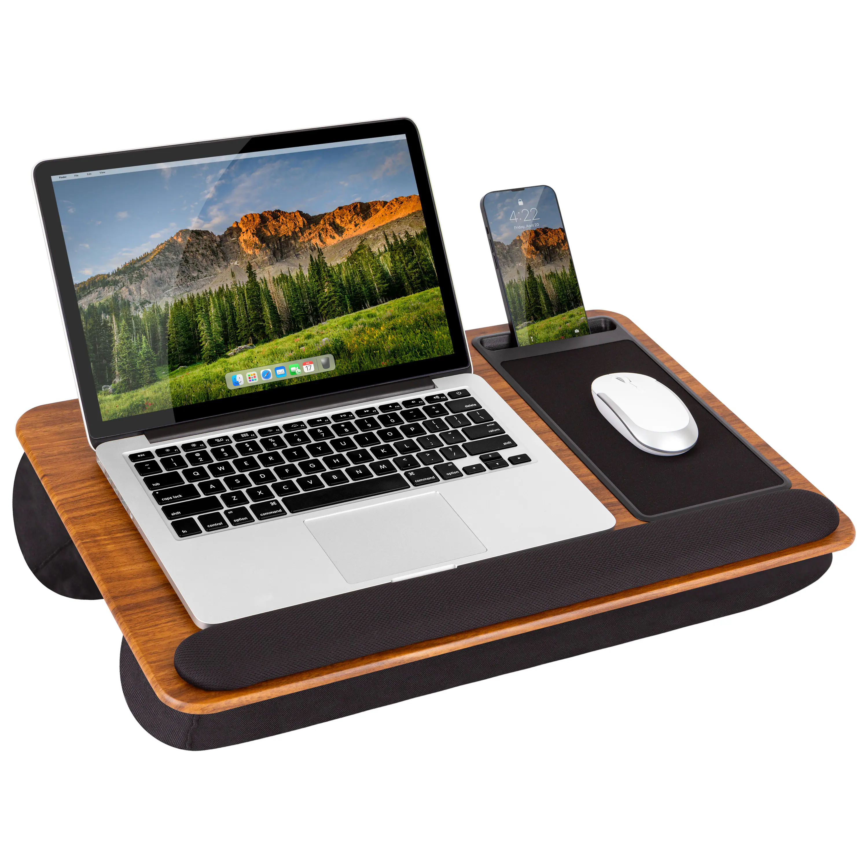 LapGear - Home Office Pro Lap Desk (Fits up to 15" Laptop) - Espresso Woodgrain