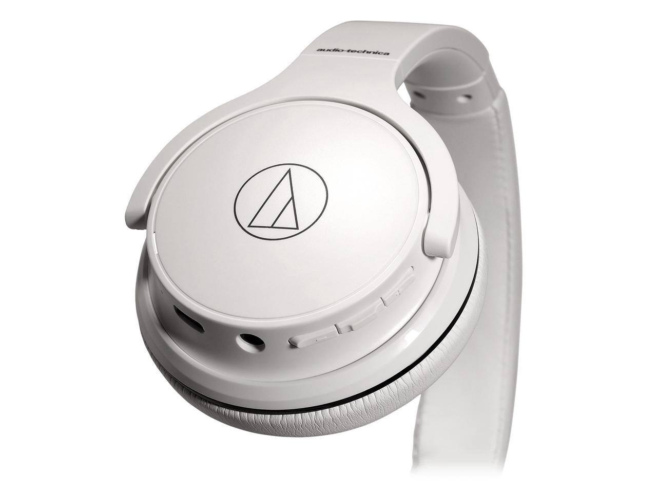 Alt View 7. Audio-Technica - ATH-S220BT Wireless On-Ear Headphones (White) - White.