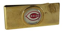 Rico Industries - Cincinnati Reds Baseball Gold Plated Solid Brass Money Clip - w/ logo in the middle - Multi