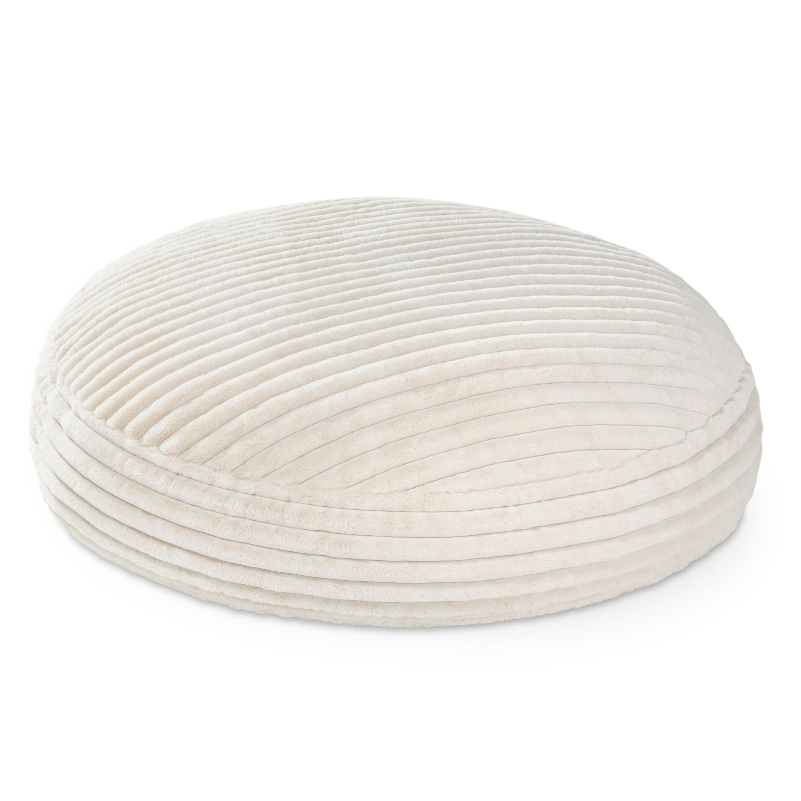 Front. Jaxx - Jaxx 6 Foot Cocoon 2-in-1 Large Bean Bag Chair for Adults,Mondo Ivory - Mondo Ivory Faux Fur.