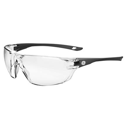 Front. General Electric - General Electric 03 Series Anti-Fog Impact-Resistant Safety Glasses Clear Lens Gray Frame 1 pk - Gray.