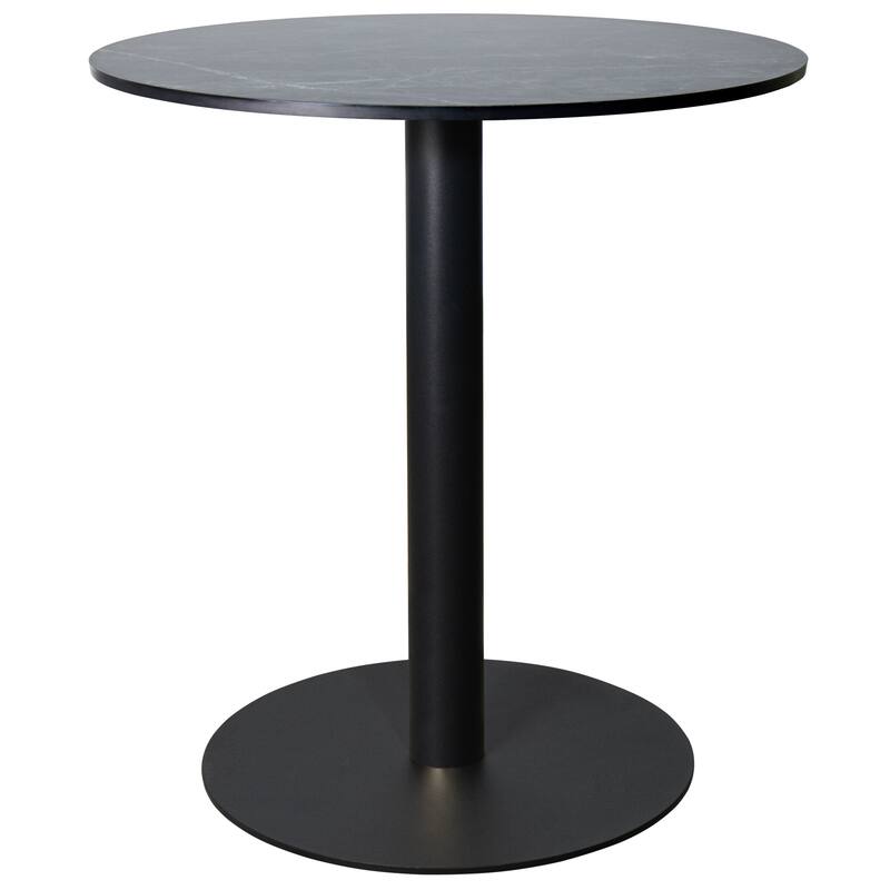 Front. LeisureMod - Vail 27 Inch Round Dining Table with MDF Top and Black Metal Base, Modern Small Kitchen Bistro Accent Table - Black.