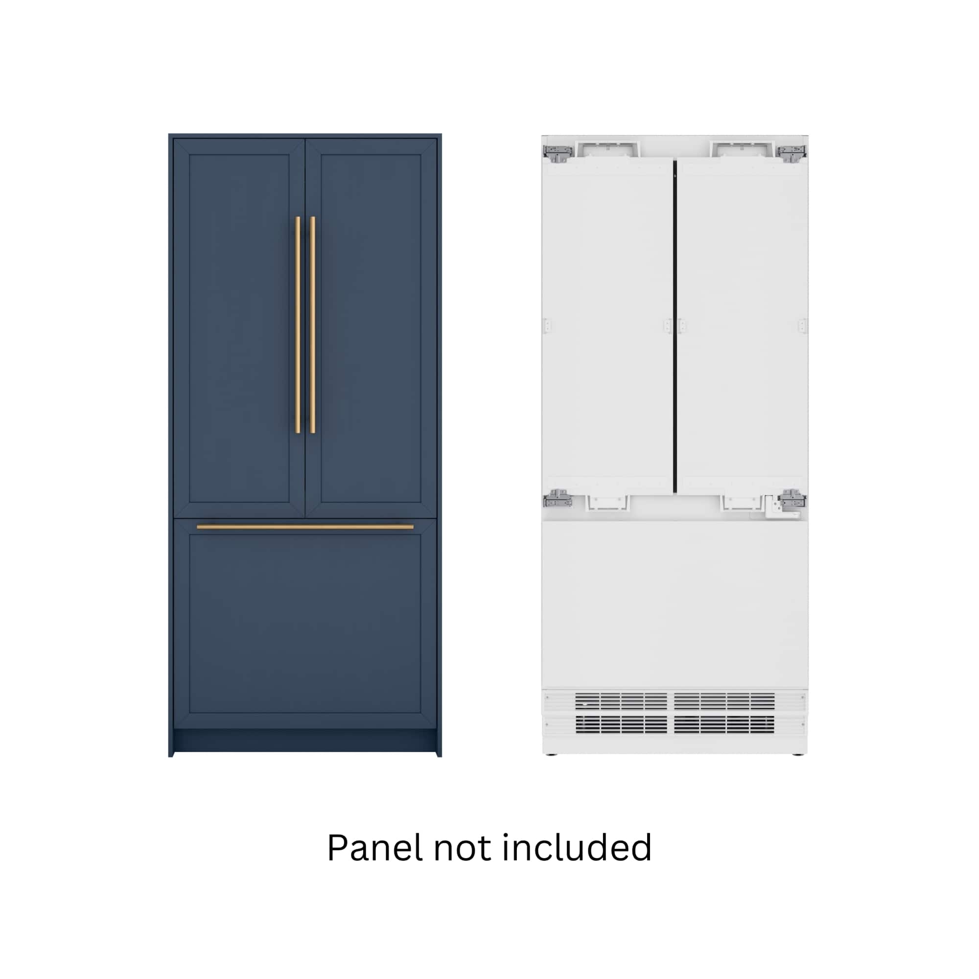 Koolmore - 36 In. Panel Ready French Door Refrigerator With Ice maker, water dispenser, Frost Free . 19.6 total cubic feet - White
