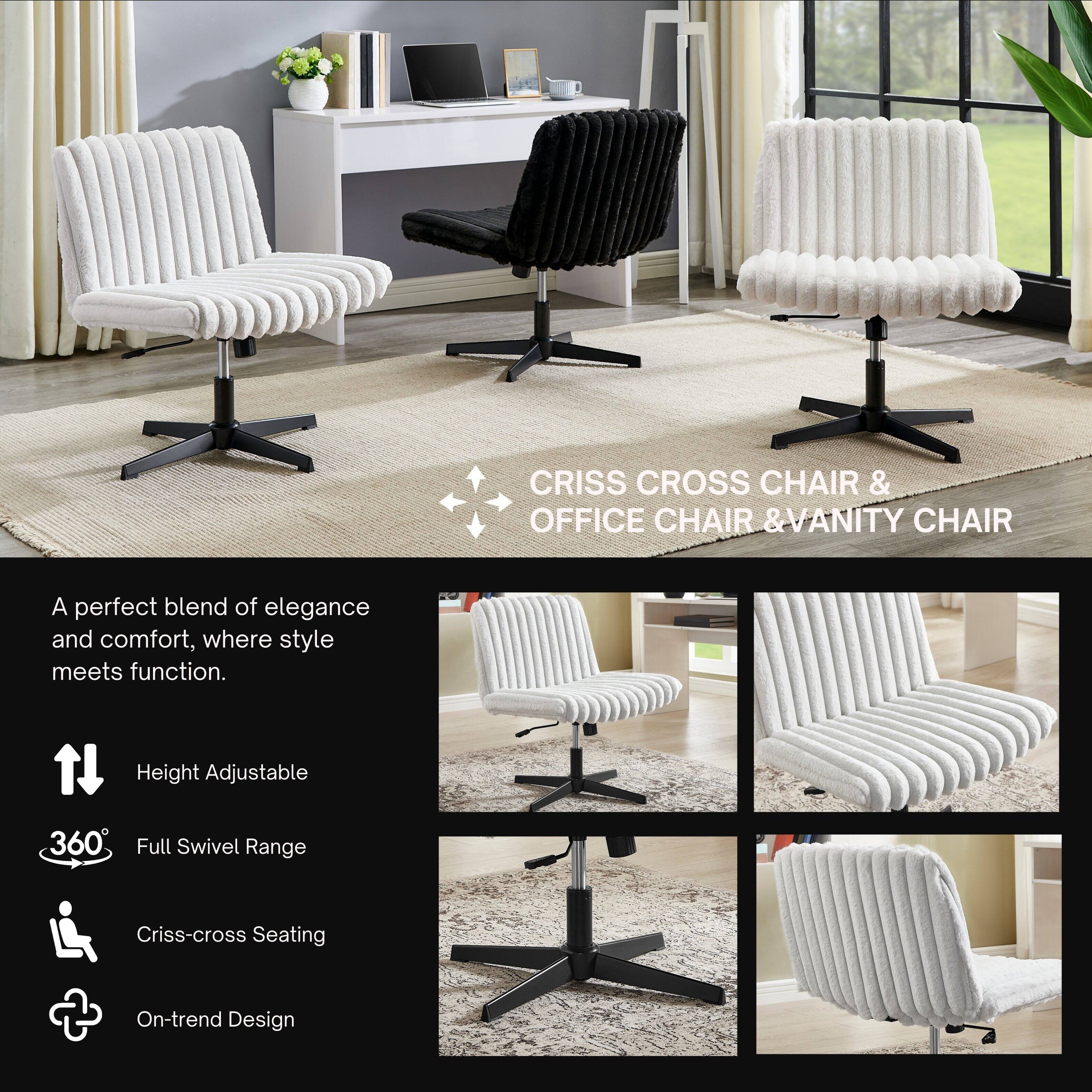 CRISS CROSS CHAIR & OFFICE CHAIR & VANITY CHAIR

A perfect blend of elegance and comfort, where style meets function.

- Height Adjustable
- 360° Full Swivel Range
- Criss-cross Seating
- On-trend Design