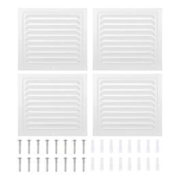 Unique Bargains - 10"x10" Attic Soffit Vent, 4pcs Aluminum Alloy HVAC Air Vent Cover with Screen Mesh and Screw for Wall Ceiling Attic - White