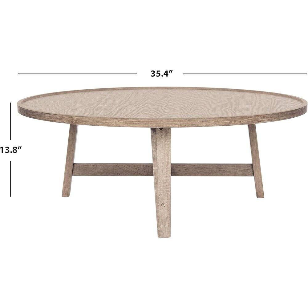 Safavieh - Home Collection Malone Retro Mid-Century Light Oak and Brown Wood Coffee Table - Gray