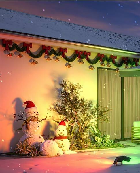 Angle. Govee - Govee Triad Outdoor Flood Lights, 48W 4500LM RGBIC 3 Head Security Lights,  IP66 Waterproof, Work with Alexa - ‎Black.