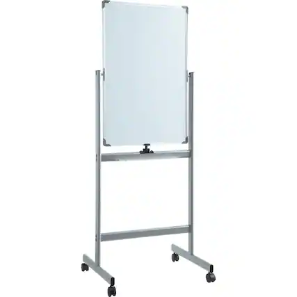 Front. Lorell - Lorell Doublesided Magnetic Whiteboard Easel 24" x 36" White Surface Floor Standing Magnetic 1 Each.