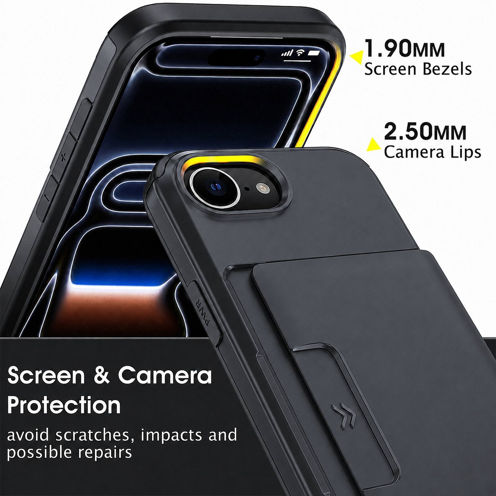 1.90MM Screen Bezels  
2.50MM Camera Lips  
Screen & Camera Protection  
avoid scratches, impacts and possible repairs
