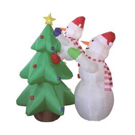 Celebrations - Snowman with Tree 6 ft. Inflatable - Multicolored