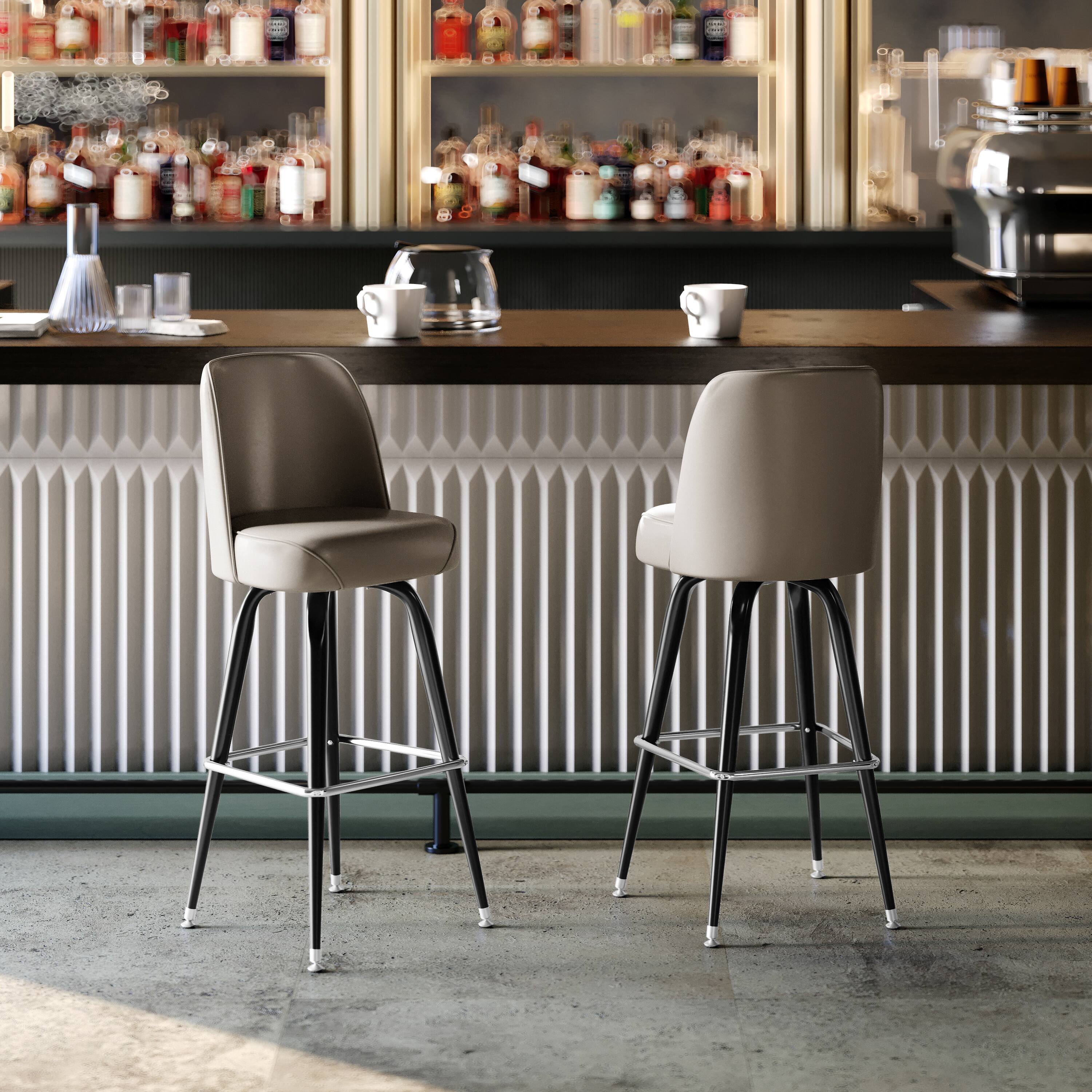 Alt View 2. Flash Furniture - James Commercial Grade Metal Barstool with Beige Swivel Bucket Seat - Beige.