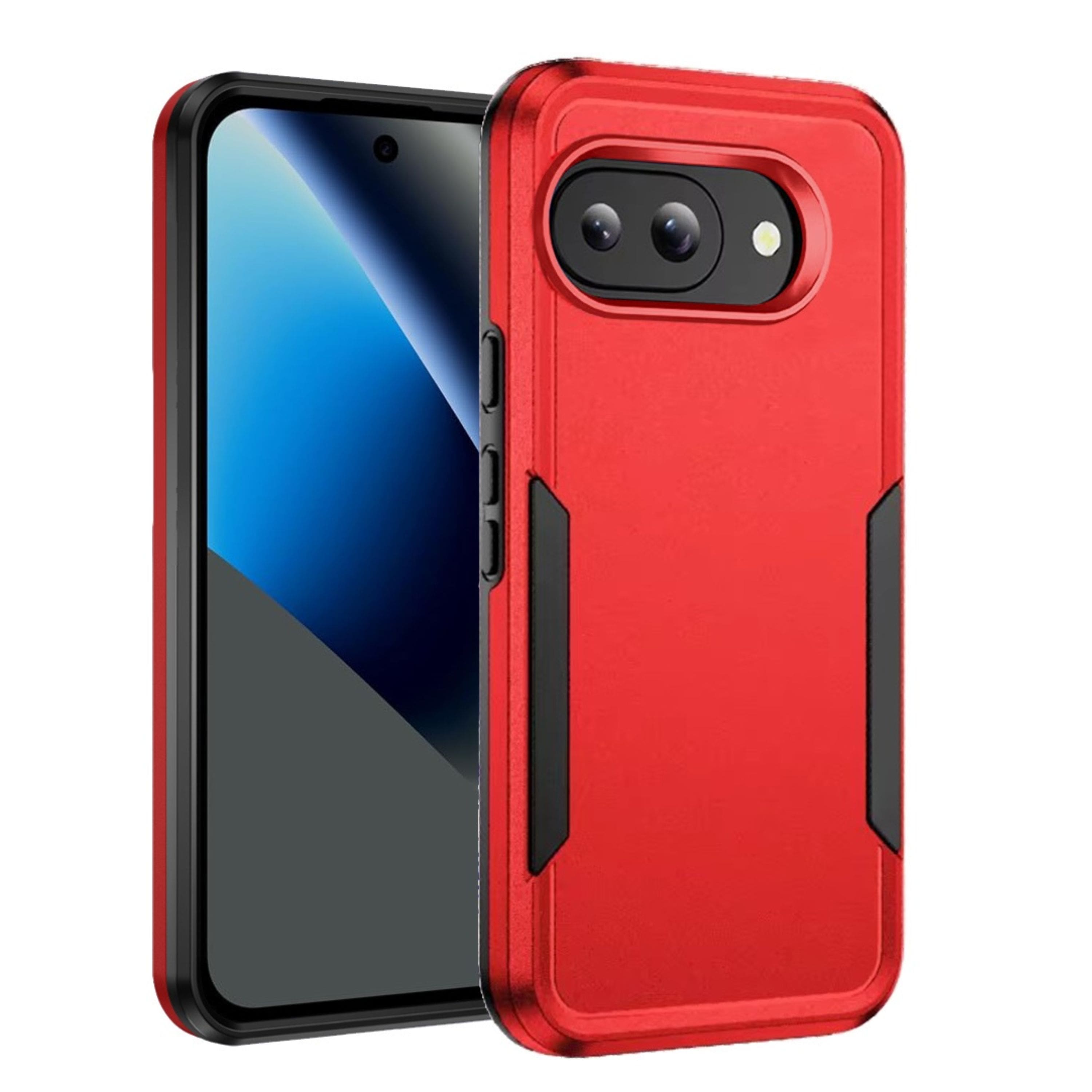 Kitcheniva - Rugged Shockproof Hybrid Case With Tempered Glass For Google Pixel 10a - Red price history on PriceWatchPro