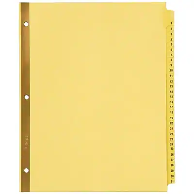 Front. Avery - Pre-Printed Paper Dividers with Laminated Tabs, 1-31 Tabs, Buff, Gold Reinforced - Beige.