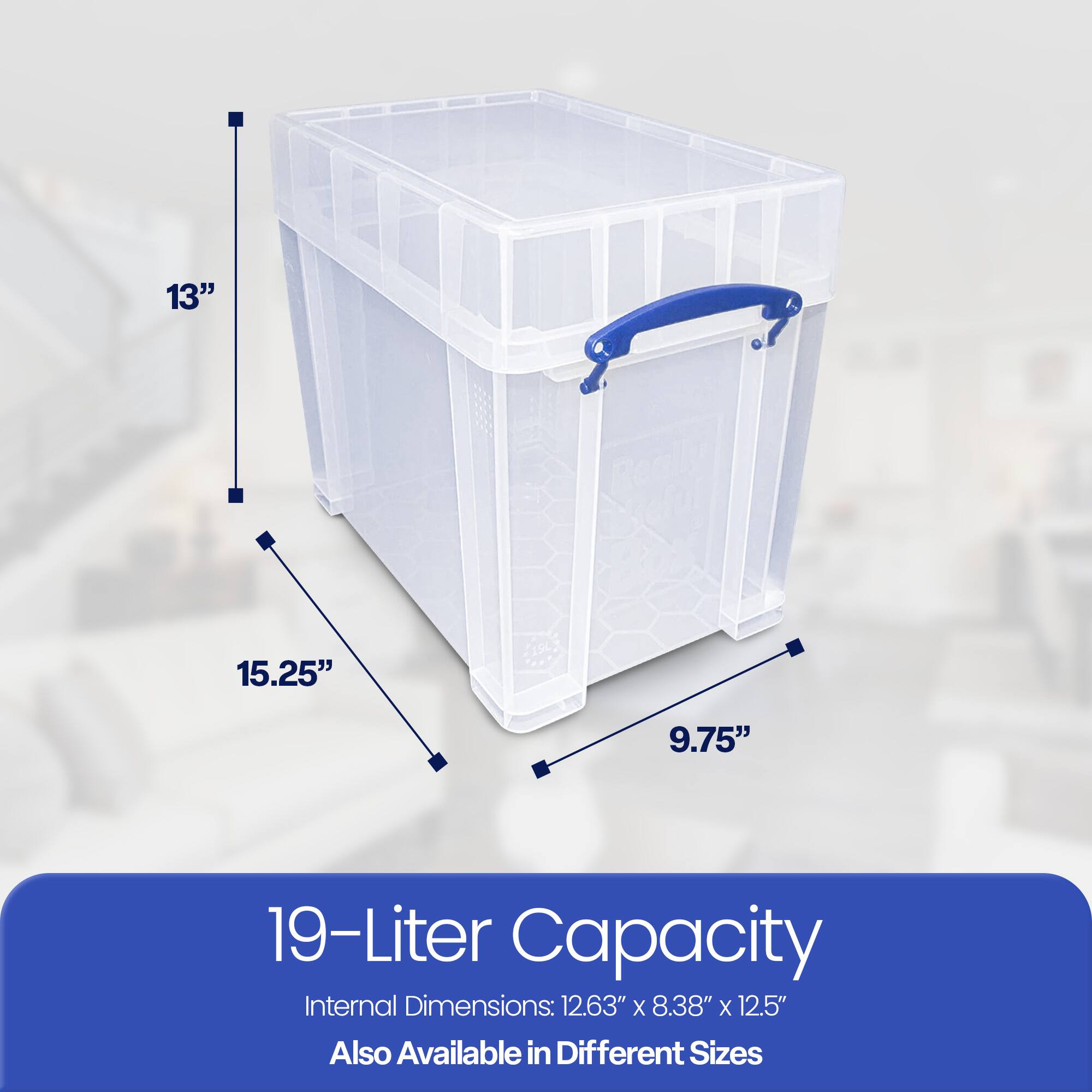 19-Liter Capacity  
Internal Dimensions: 12.63" x 8.38" x 12.5"  
Also Available in Different Sizes