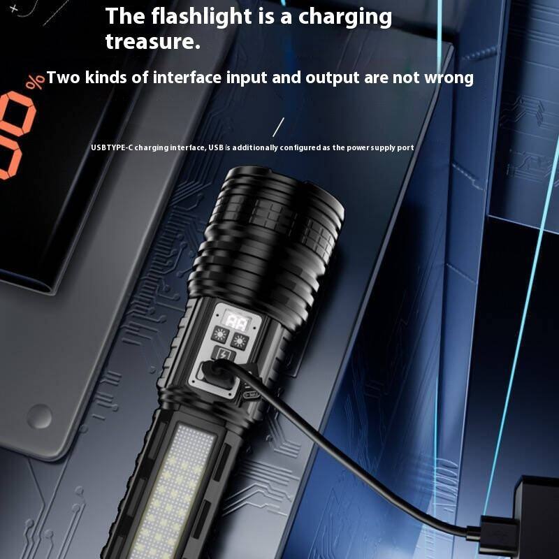 The flashlight is a charging treasure.

Two kinds of interface input and output are not wrong

USBTYPC-C charging interface, USB is additionally configured as the power supply port