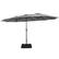 Front. Costway - Costway 15FT Double-Sided Twin Patio Umbrella Outdoor Market W/ Crank & Base - Gray.