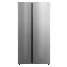 Midea - 36-in Wide Counter-Depth PLUS 24.5 Cu. Ft. Side-by-Side Refrigerator + Water2Ways AutoFill Pitcher + Ice Maker - Stainless Steel