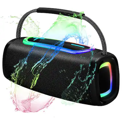 Front. Dazzed Corner - Bluetooth Speakers, Portable Wireless Speaker - Black.