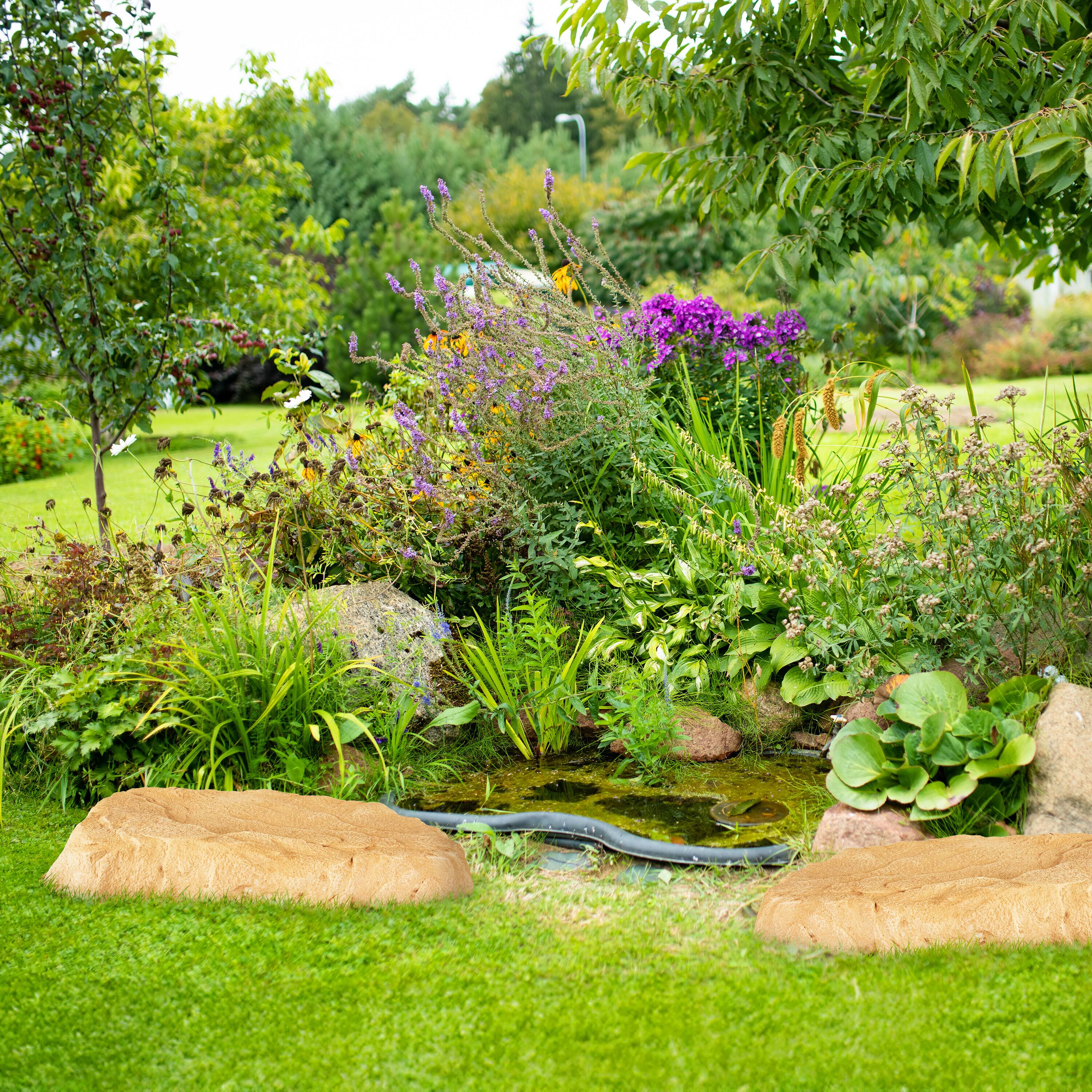 Alt View 8. Sunnydaze - Flat Artificial Landscape Rocks with Stakes - Sand.