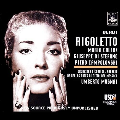 URANIA  
VERDI  
RIGOLETTO  
MARIA CALLAS  
GIUSEPPE DI STEFANO  
PIERO CAMPOLONGHI  
ORCHESTRA E CORO DEL PALACIO DE BELLAS ARTES DI CITTÀ DEL MESSICO  
UMBERTO MUGNAI  

USD24  
RESTORATION SYSTEM  
NEW SOURCE PREVIOUSLY UNPUBLISHED