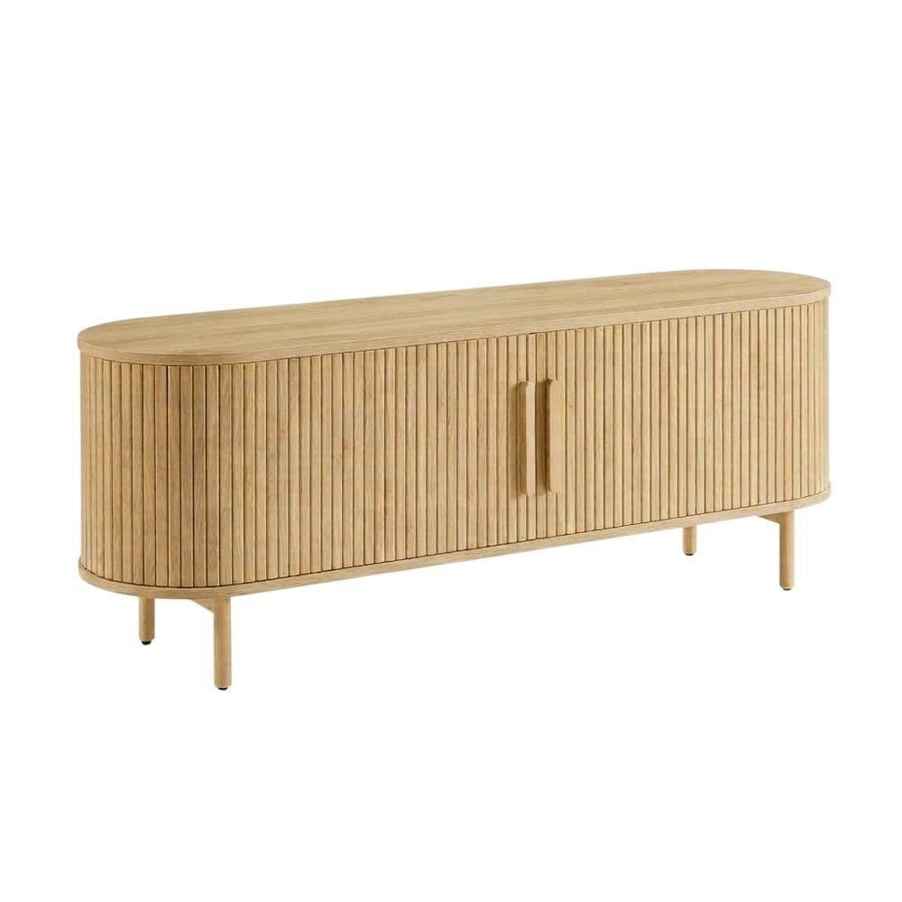 Left. FurniFact - Wooden Record Player Cabinet with Vinyl Storage for Entertainment Rooms - Ash.