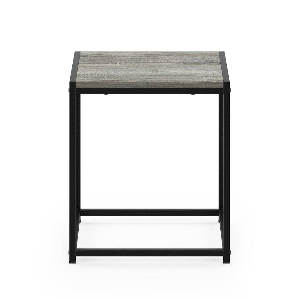Left. Furinno - CAMNUS Night Stand, Metal Frame Nightstand, Toolless Side Table, End Table, Bedside Table - French Oak Grey.