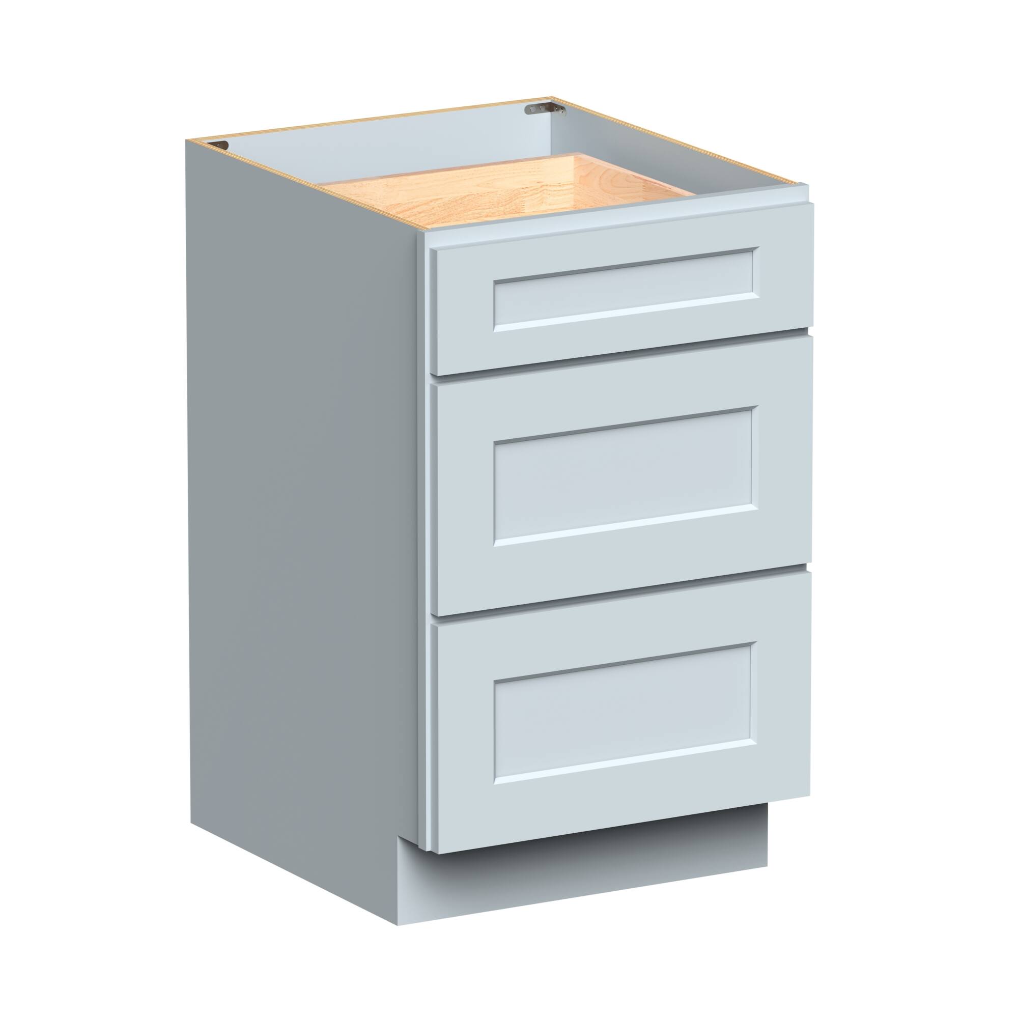 Alt View 1. Boyel Living - Dove Gray Drawer Base Cabinets 34.5.Wx24in.H Ready to Assemble Kitchen Cabinets 3Drawers - DOVE GRAY.