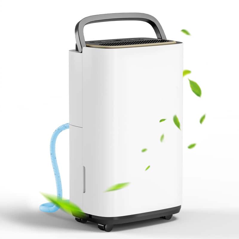 Manastin - 5000 Sq. Ft. Dehumidifier, 1.6 Gal Tank, 3 Modes, Humidity Display, 24H Timer, Drain Hose for Basement & Bedroom