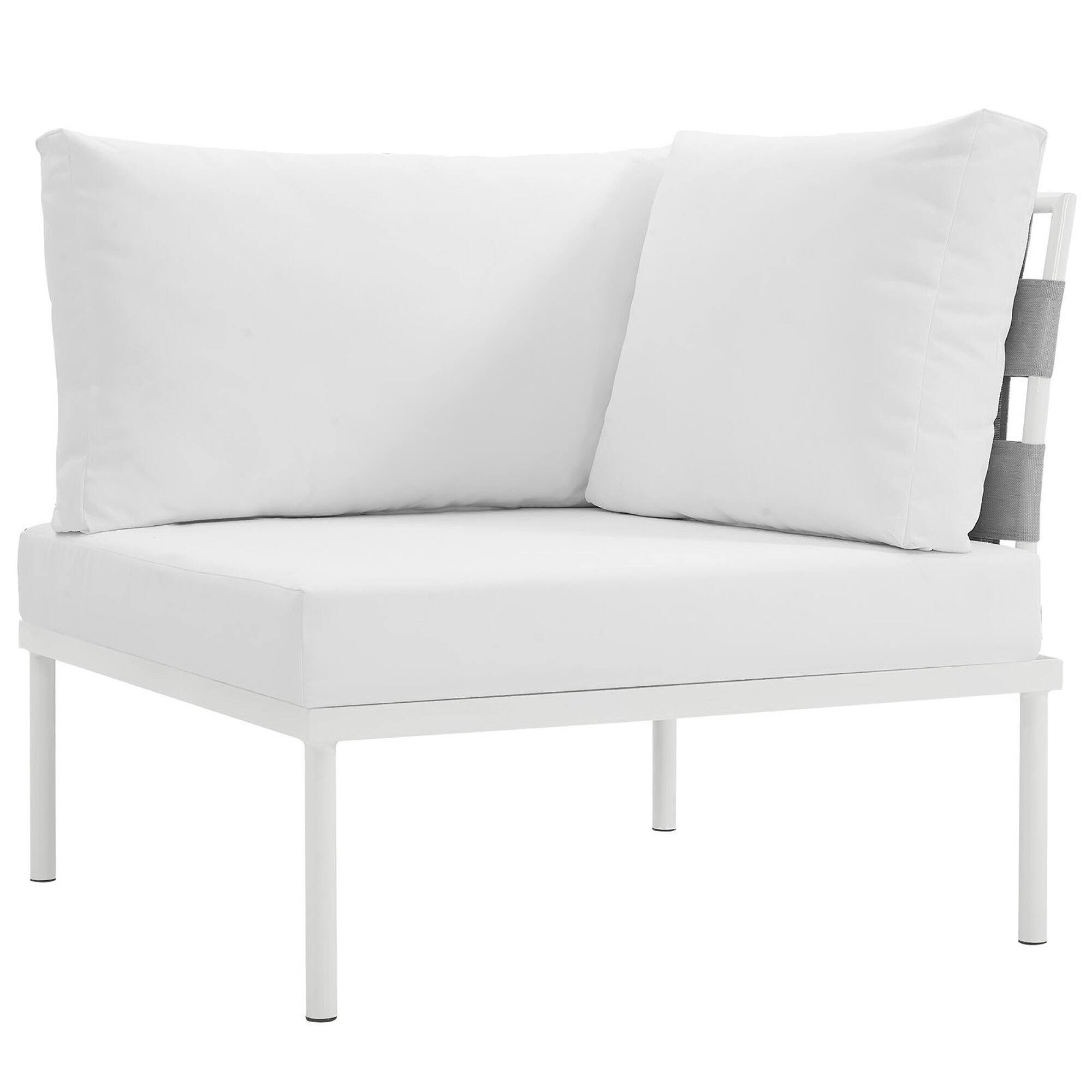 Angle. Modway - Harmony Outdoor Patio Aluminum Corner Sofa by Modway - White White.