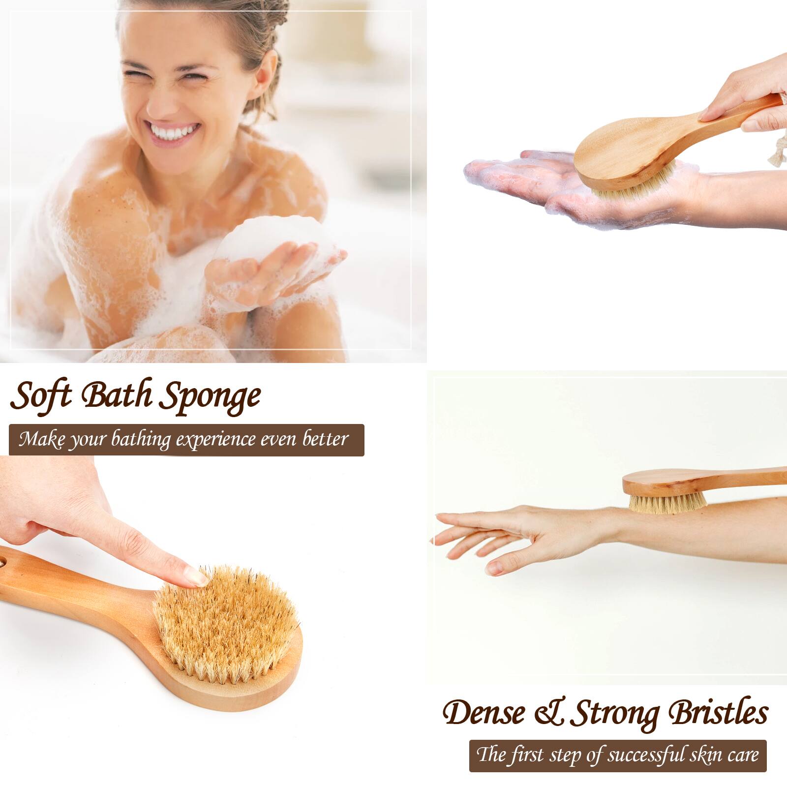 Soft Bath Sponge, Make your bathing experience even better, Dense & Strong Bristles, The first step of successful skin care.