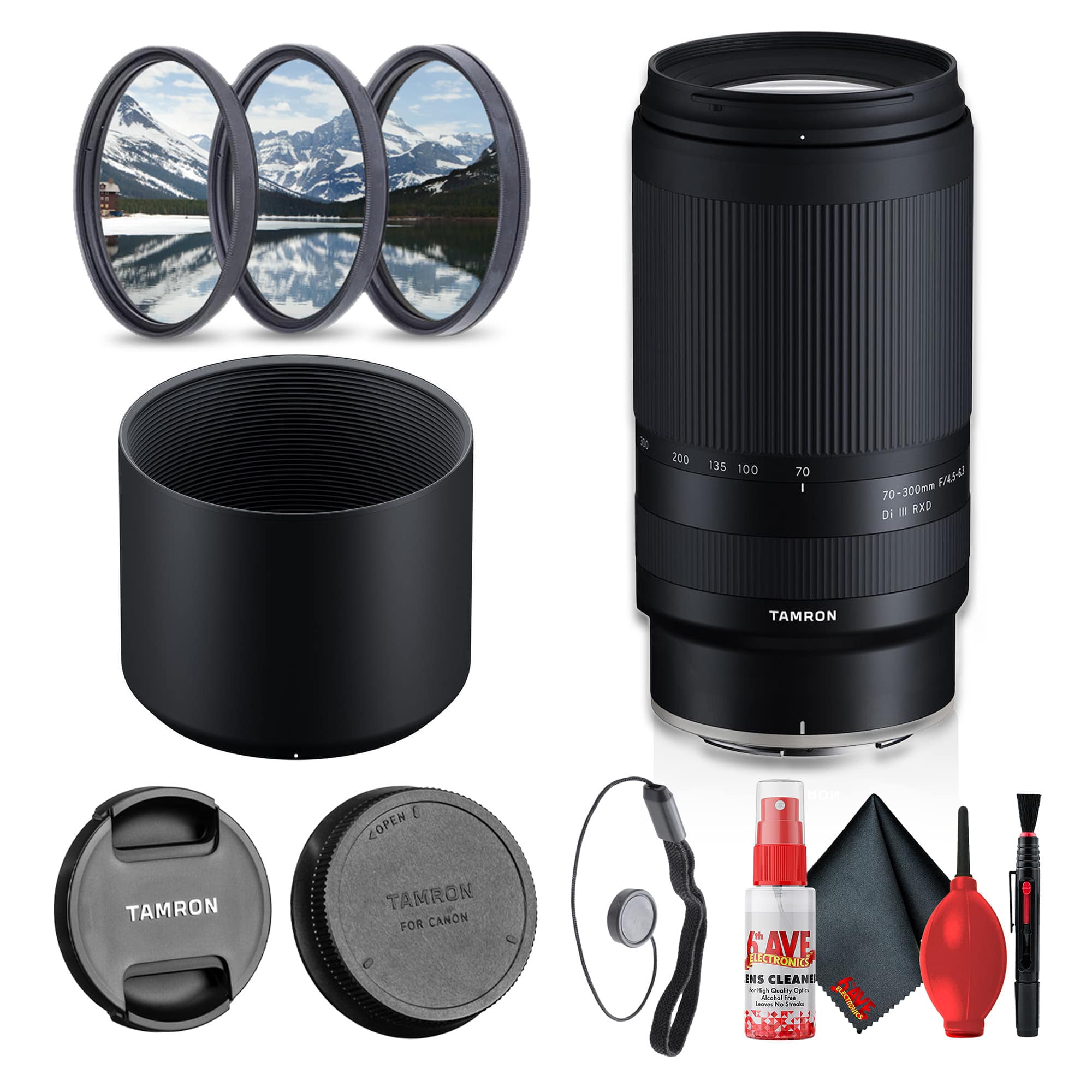 Tamron - 70-300mm f/4.5-6.3 Di III RXD Lens for Nikon Z Bundle - Black