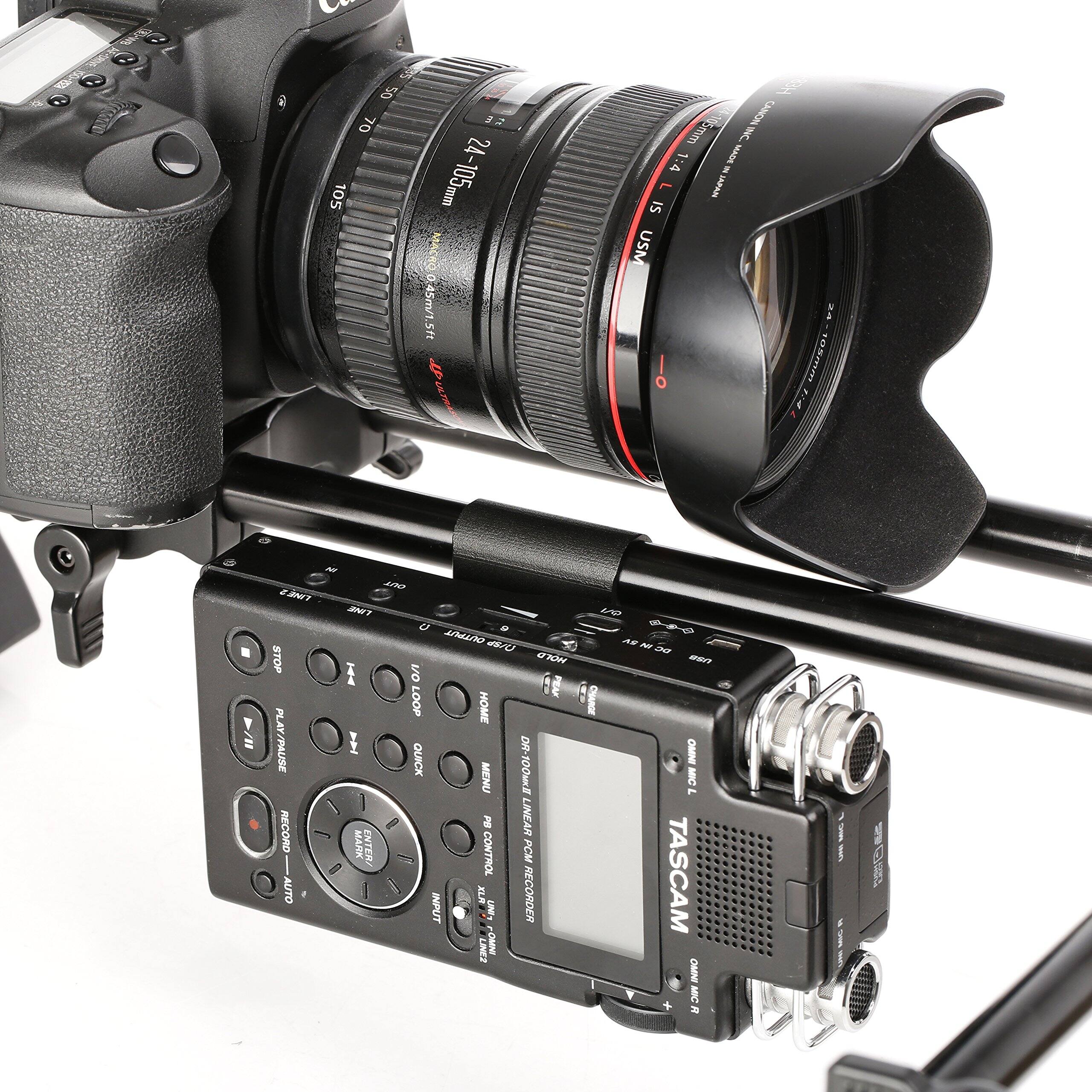 Sure, here is the corrected and grouped text from the image:

**Camera:**
- Canon
- 24-105mm
- 1:4L IS USM
- Macro 0.45m/5ft
- 105mm

**Recorder:**
- TASCAM
- DR-100mkII
- LINEAR PCM
- XLR INPUT
- MIC INPUT
- CONTROL
- MENU
- ENTER
- PLAY/PAUSE
- REC
- AUTO
- LOOP
- HOME
- QUICK
- VOICE
- FEAF
- (LOOP)
- (HOME)
- (QUICK)
- (VOICE)
- (FEAF)

**Other:**
- 0 e B 50 OZ 10S
- 24-105mm
- CASON MOMM
- 1:4 yon D L JAPAI IS USM
- 10S00
- U - GLLMAL
- UV Ar N m W WWT
- OMNI
- PCM
- INPUT
- XLR
- UN- RECORDER
- TASCAM
- OMNE MC