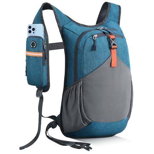 Front. Stamp n Camp - 10l Hiking Backpack For Women Men Mini Packable Lightweight Small Daypack Camping Travel Outdoor  Beige - Turquoise-10L.