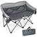 Front. Costway - Folding Camping Chair Loveseat Double Seat w/ Bags & Padded Backrest Gray - Gray.