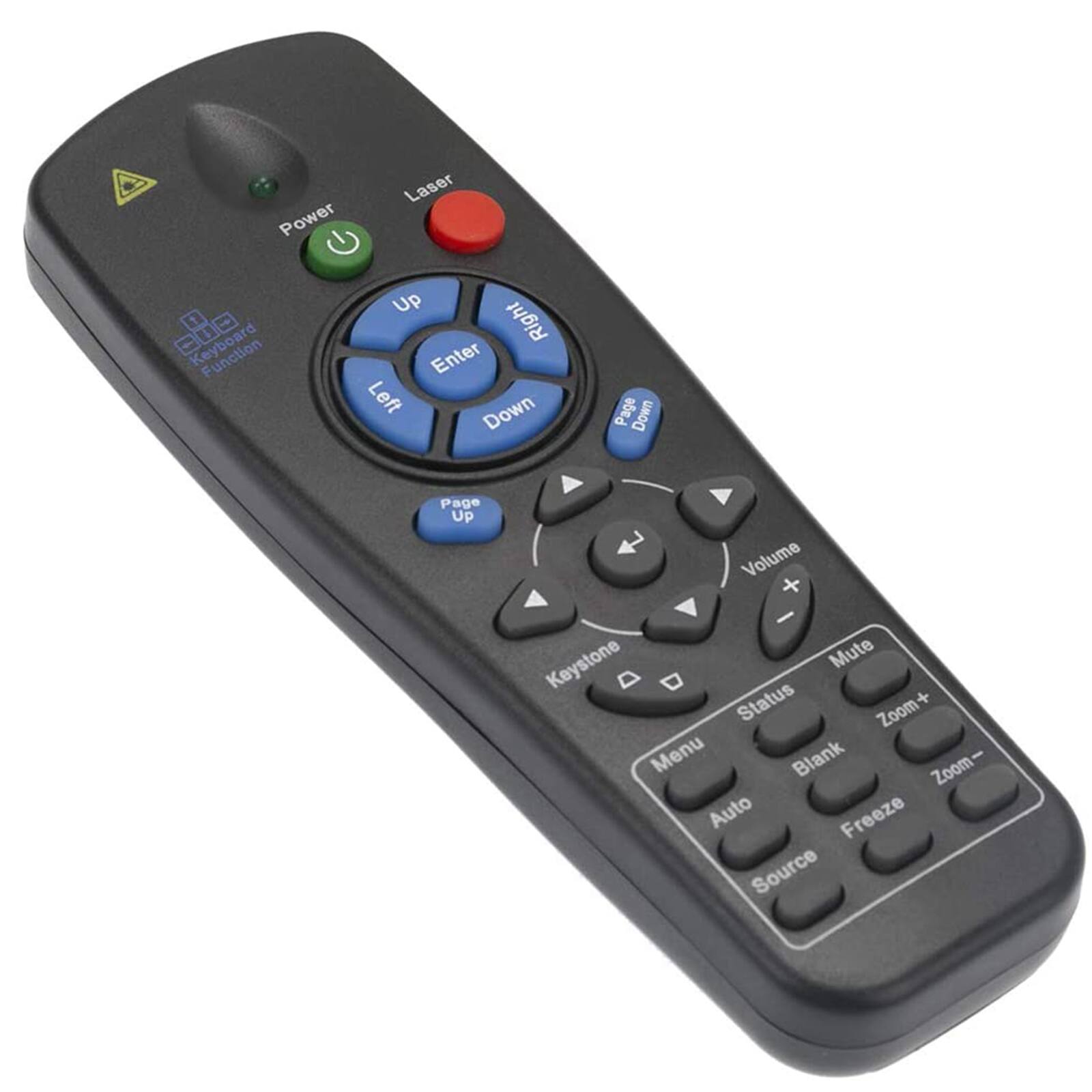 Power Laser 1 00 Function Up Right Enter Left Down Page Down Page Up Volume + Keystone Mute Status Zoom+ Menu Blank Zoom- Auto Freeze Source