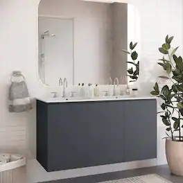 Modway - Bryn Wall-Mount Bathroom Vanity Basin Included - Gray White