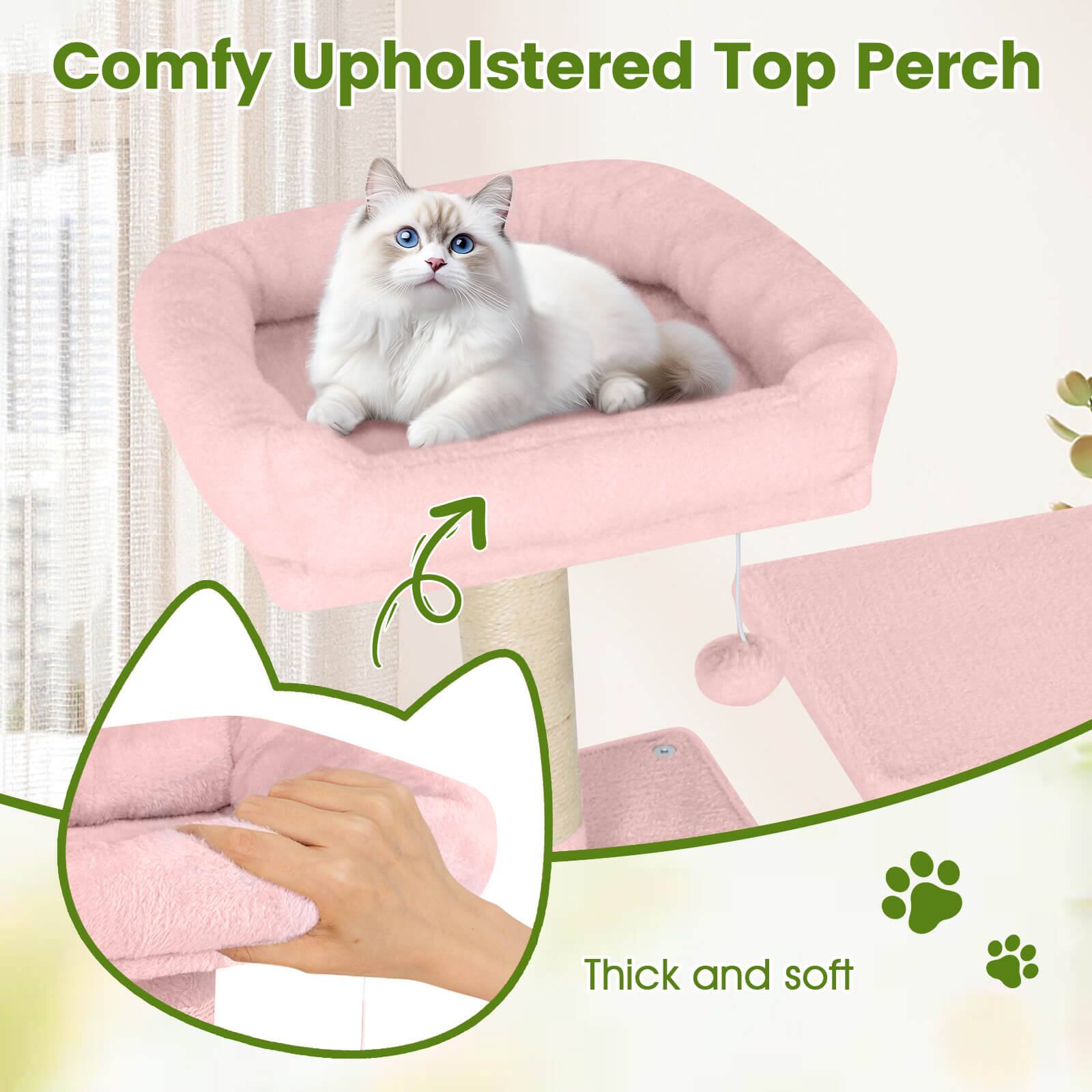 Comfy Upholstered Top Perch  
Thick and soft