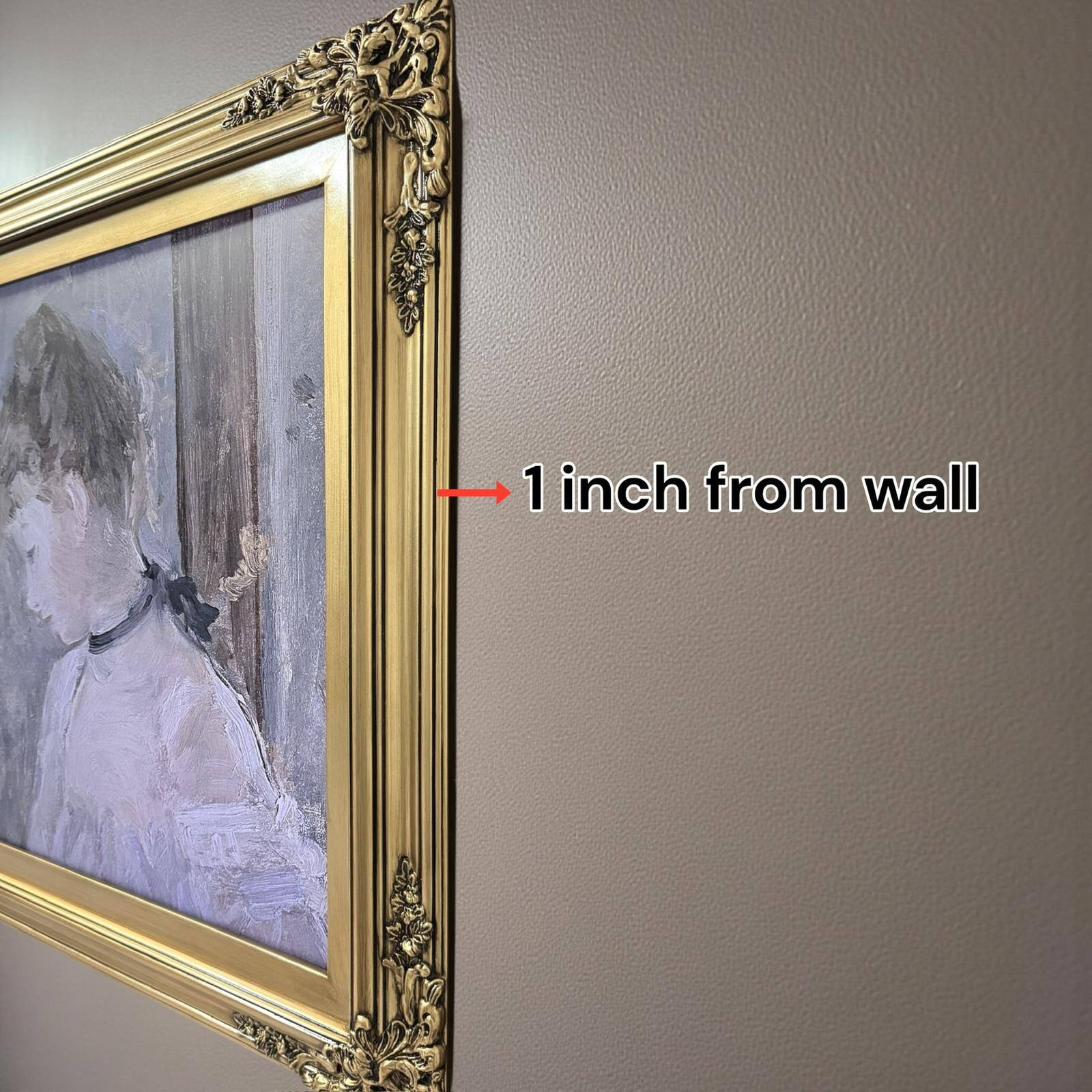 1 inch from wall
