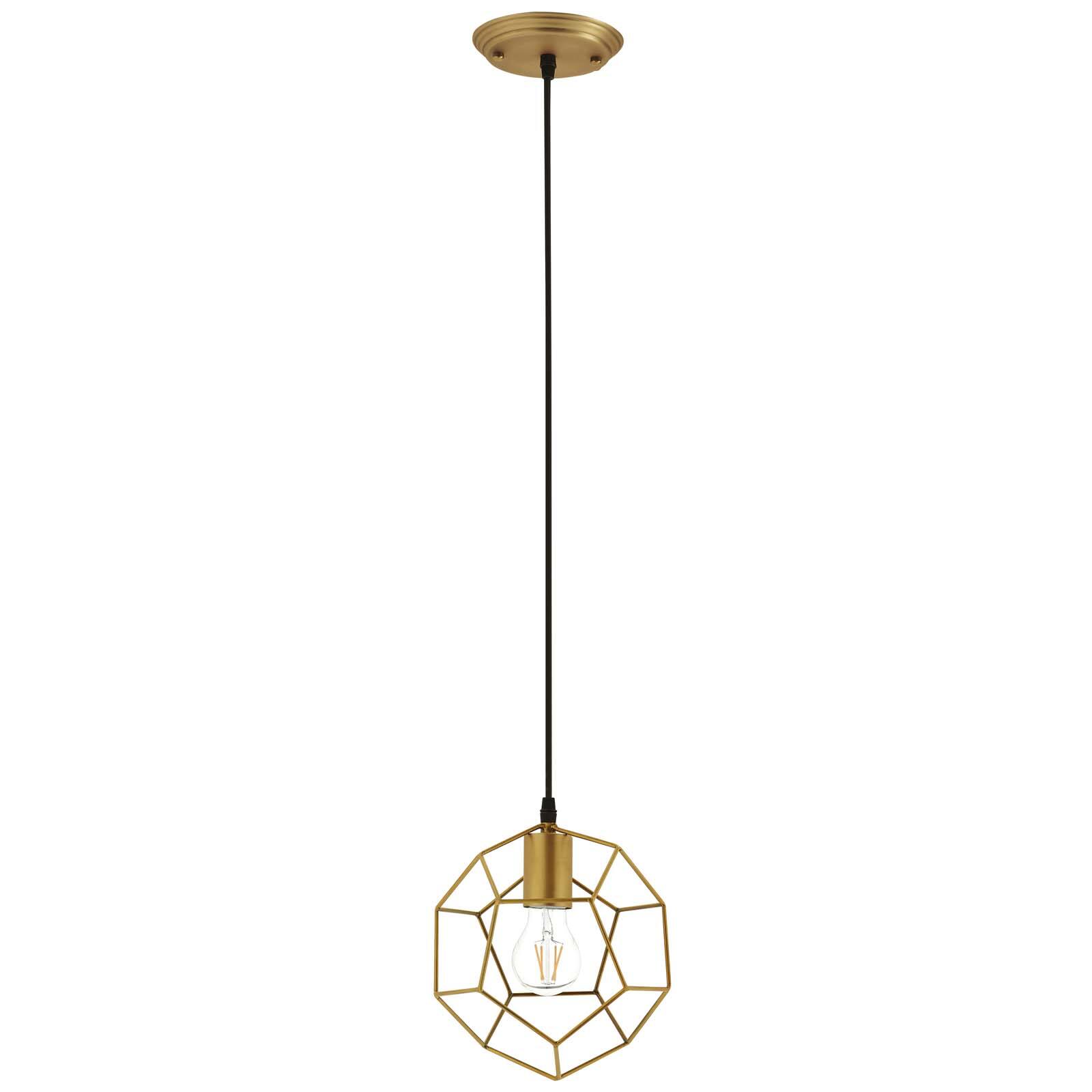 Angle. Modway - Pique Gold Metal Ceiling Fixture by Modway - Gold.