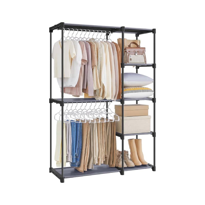 Paradigms Interiors - Portable Closet Organizer With Shelves - Gray - Gray
