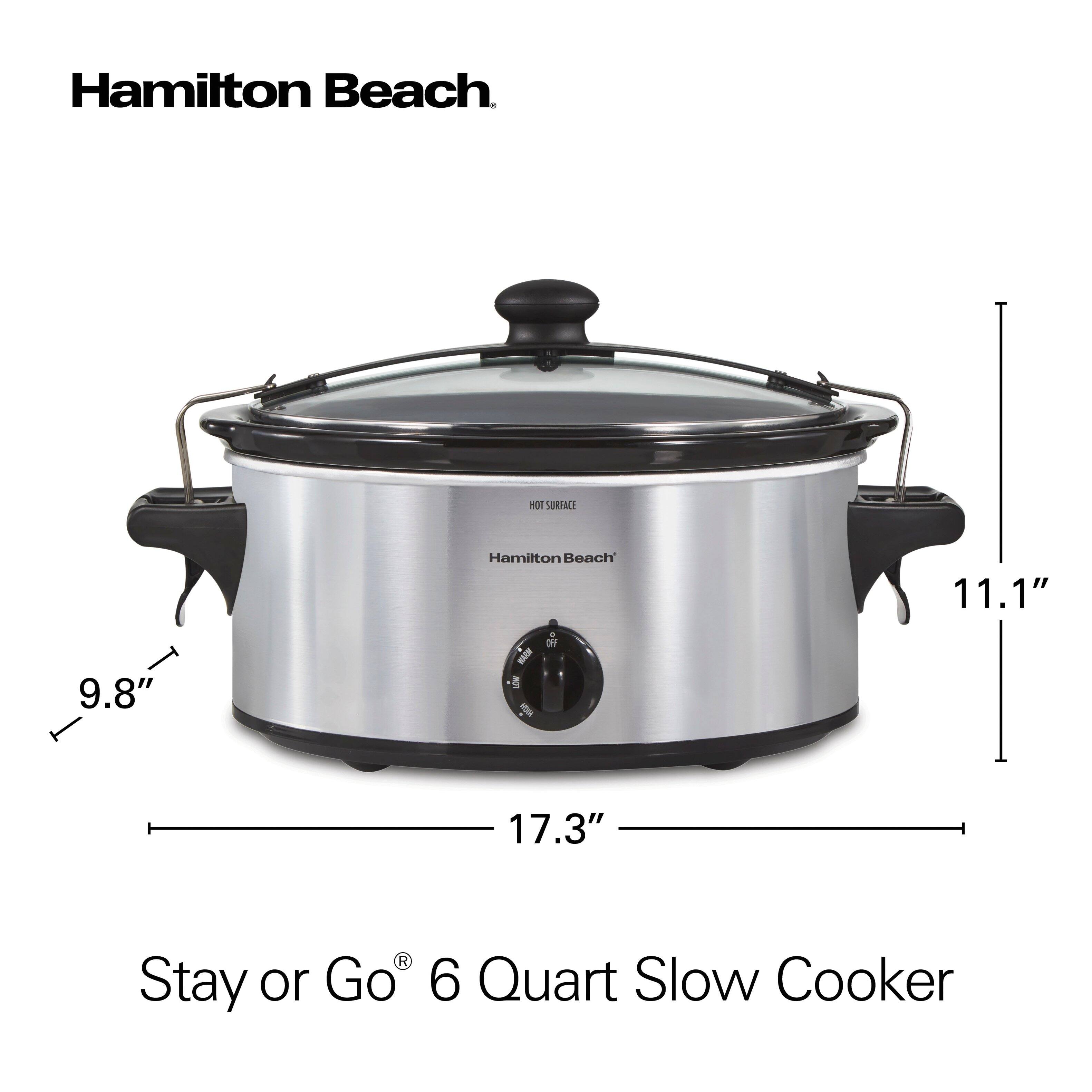 Hamilton Beach

Stay or Go® 6 Quart Slow Cooker

HOT SURFACE

11.1"  
9.8"  
17.3"