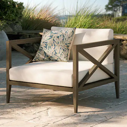 Front. Modway - Northlake Outdoor Patio Teak Armchair by Modway - Weathered Gray.