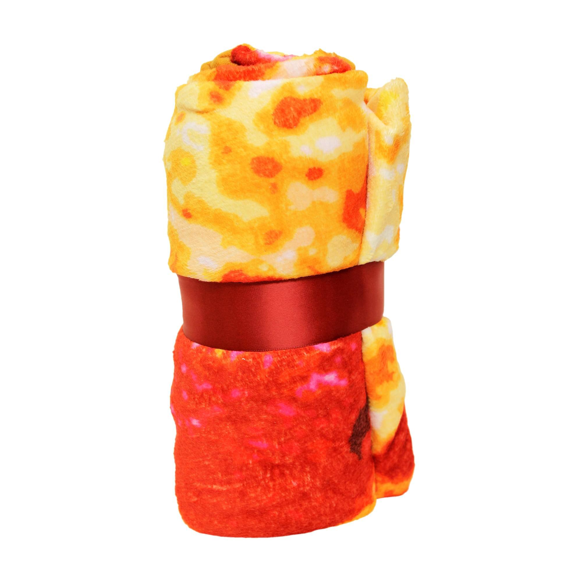 Alt View 1. Just Funky - Pepperoni Pizza Round Throw Blanket - Multi-Color.