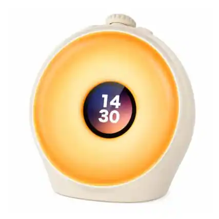 Front. Dazzed Corner - Sunrise Alarm Clock with Sound Machine, 10 Sounds & 8 Dimmable Lights - White.